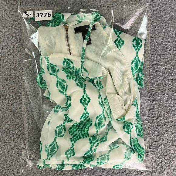 Aqua Dress Wns Sz M Spaghetti Straps MIdi Green White Geometric Summer Party - Picture 10 of 10